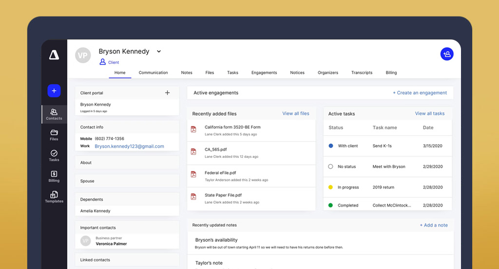 Canopy’s client dashboard