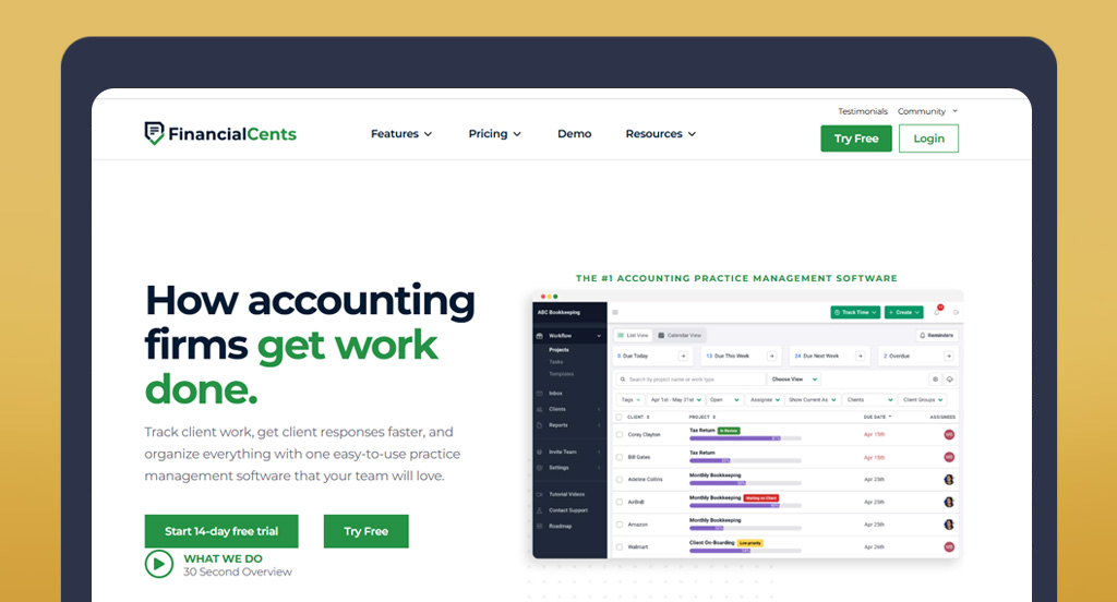 Project management software Financial Cents